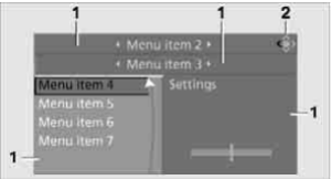Displays in menu BMW