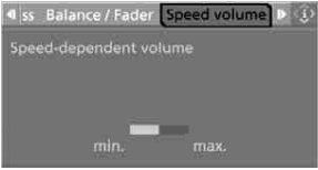 On/off and Tone BMW 650i 9 Speed dependent volume control